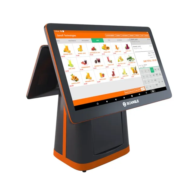 Scangle dual-screen POS terminal