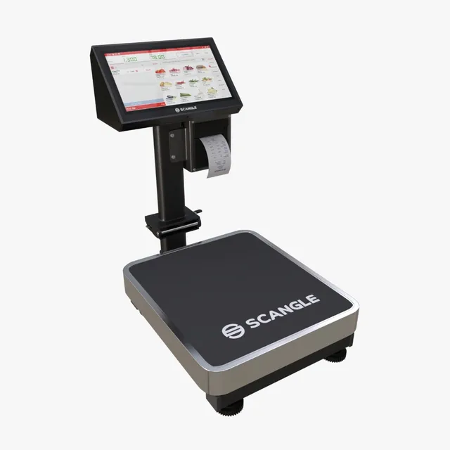 Scangle touch weighing POS with receipt printer